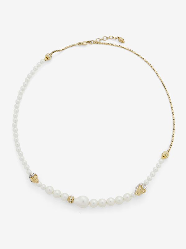ALEXANDER MCQUEEN - Skull and Pearl Necklace - Item 836484J161P1953